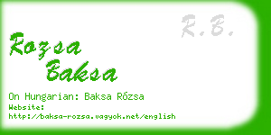 rozsa baksa business card